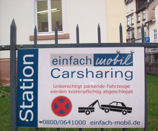 Parkplatz für Car-Sharing in Marburg