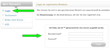 Internen Bereich von nhnandf.net betreten